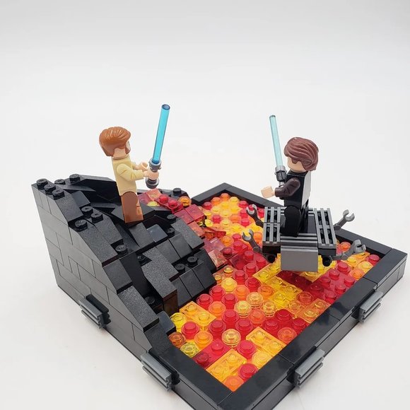 Obi-wan VS Anakin Skywalker Battle on Mustafar Episode 3 Custom Mini Figures - Picture 7 of 10
